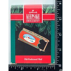 1991 HALLMARK KEEPSAKE ORNAMENT QX431-7 OLD-FASHIONED SLED